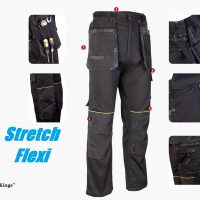 Darba Bikses Kvalitatīvas Lētas Ērtas Darba Bikses Kokvilnas Flexi Piekarināmās Nokarenās Kabatas Footwear Workwear Mīkstas Darba Bikses ar Nokarenām Kabatām DIAMANT Seven Kings Work Pants Flexi Stretch Cordura 97 Cotton 3 Spandex Safety Workwear Black Darba Apģērbs Danett Ksenukai Depo Marpro