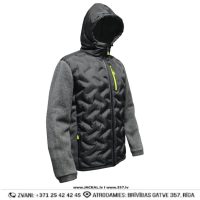 Darba Jaka ar Kapuci Silta TECHNO VTA 400 Work Jacket Black Saphir Grey Drošības Darba Apģērbs