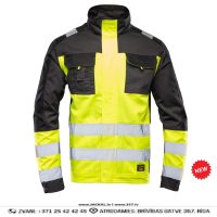 SEVEN KINGS FLASH HI VIS Plāna Darba Jaka Multipocket Reflective Velcro Yellow Black Drošības Darba Apģērbi Specapģērbi Aizsargapģērbi