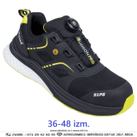 CUSHIONPRO FLEX I ELYSEE Darba Kurpes Ātra Aizdare S1PS FO SR SC ESD Slip Resistant Antistatic Black White GERMANY Darba Drošības Apavi Specapavi Aizsargapavi