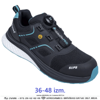 CUSHIONPRO FLEX II ELYSEE Darba Kurpes Ātra Aizdare S1PS FO SR SC ESD Slip Resistant Antistatic Black White GERMANY Darba Drošības Apavi Specapavi Aizsargapavi