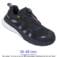 CUSHIONPRO SHIELD ELYSEE Darba Kurpes Ātra Aizdare S3S FO SR SC ESD Slip Resistant Antistatic Black White GERMANY Darba Drošības Apavi Specapavi Aizsargapavi