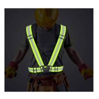 Darba Atstarojoša Josta Bikšturi Hi-Vis CROSS BRACES PROCON Safety Workwear Sport Universal Yellow Darba Apģērbs Aksesuārs