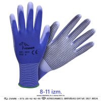 Darba Cimdi Pārklāti ar Poliuretānu 0105 PVC Best Grip Multifunctional Blue White Darba Apģērbi Aksesuāri Specapģērbi