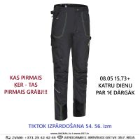 54. 56. IZMĒRI Darba Bikses Daudzkabatu KILLY Nine Worths Stretch Elastane Moov Belt Reflective Grey FRANCE Drošības Darba Apģērbi