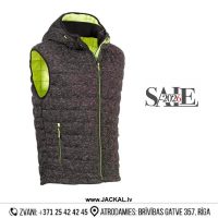 Darba Veste ar Kapuci TEDDY Nine Worths Vest Sleeveless Work Longer Back Black Neon Yellow FRANCE Drošības Darba Apģērbi
